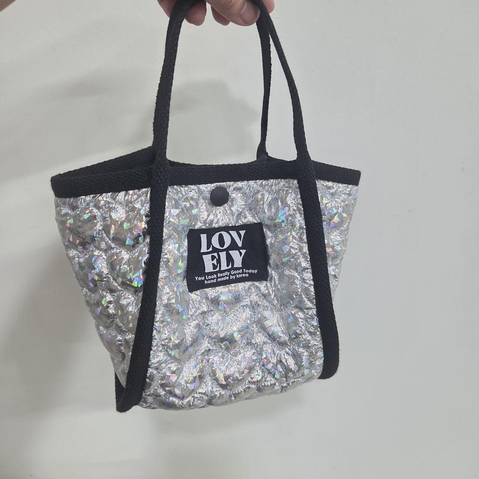 오로라실버 미니 토트백