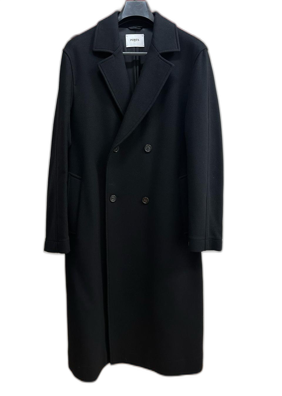 포츠1961 더블 블랙 울코트 사이즈48