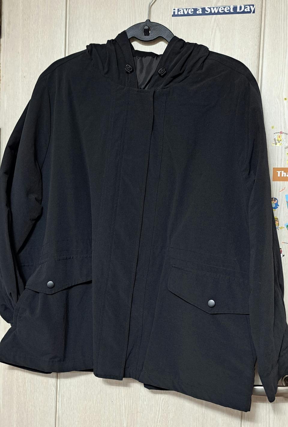 "Milla" 간절기 후드 자켓 - 105(블랙)