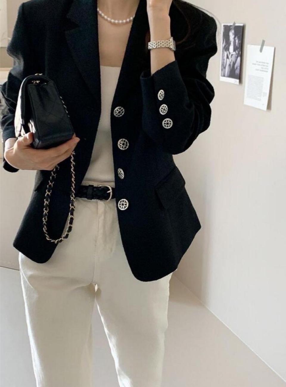 (새상품)데일리룩 쇼핑몰 자체제작 트위드자켓