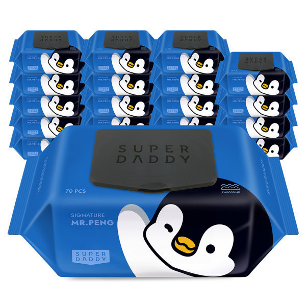 슈퍼대디 고평량77gsm 블루 캡형 70매 20팩 물티슈