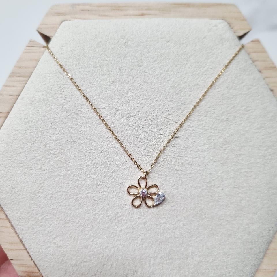 14k꽃 목걸이 옐로우골드 새상품