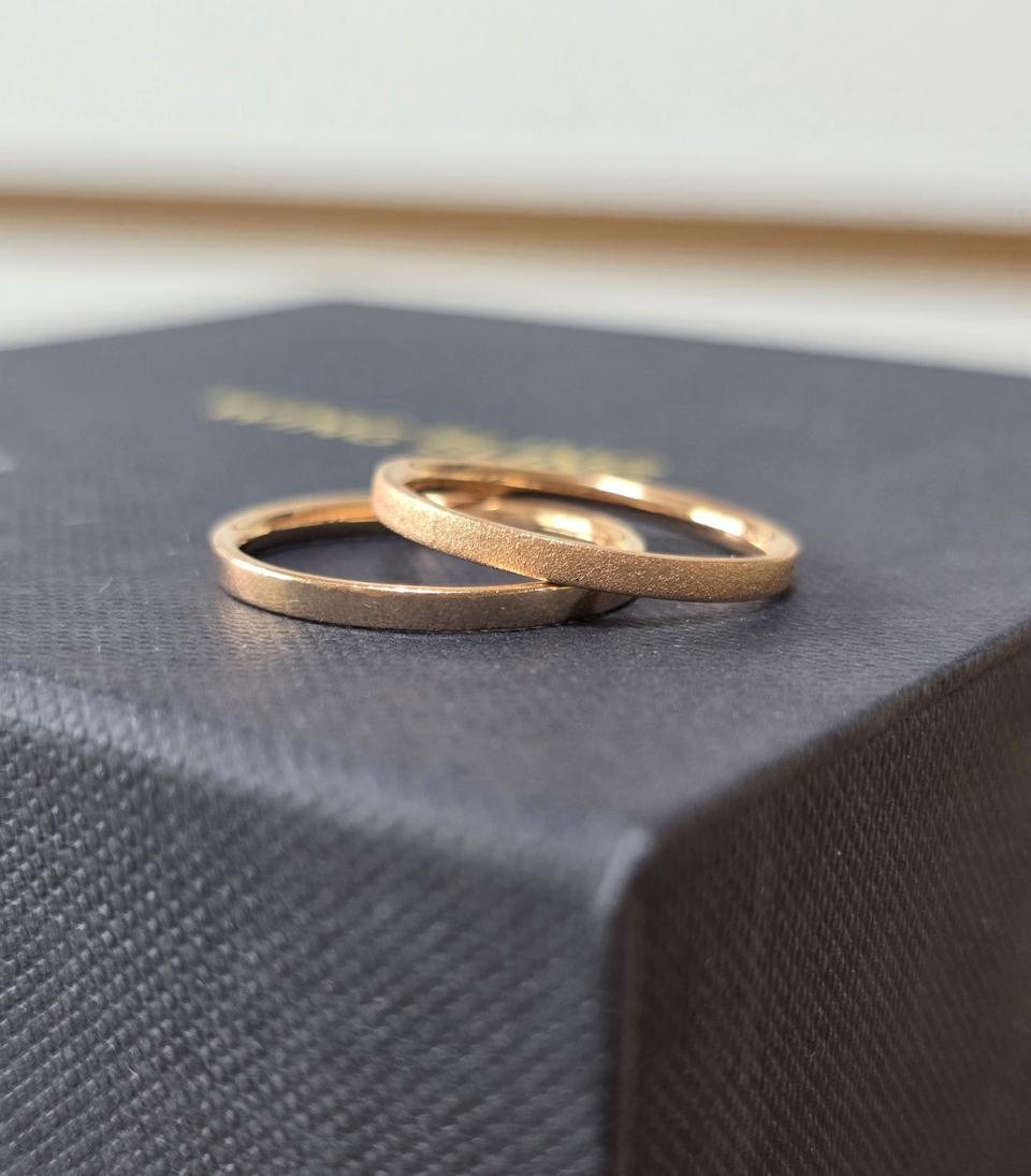 유광무광 쌍가락지 14K/로즈골드