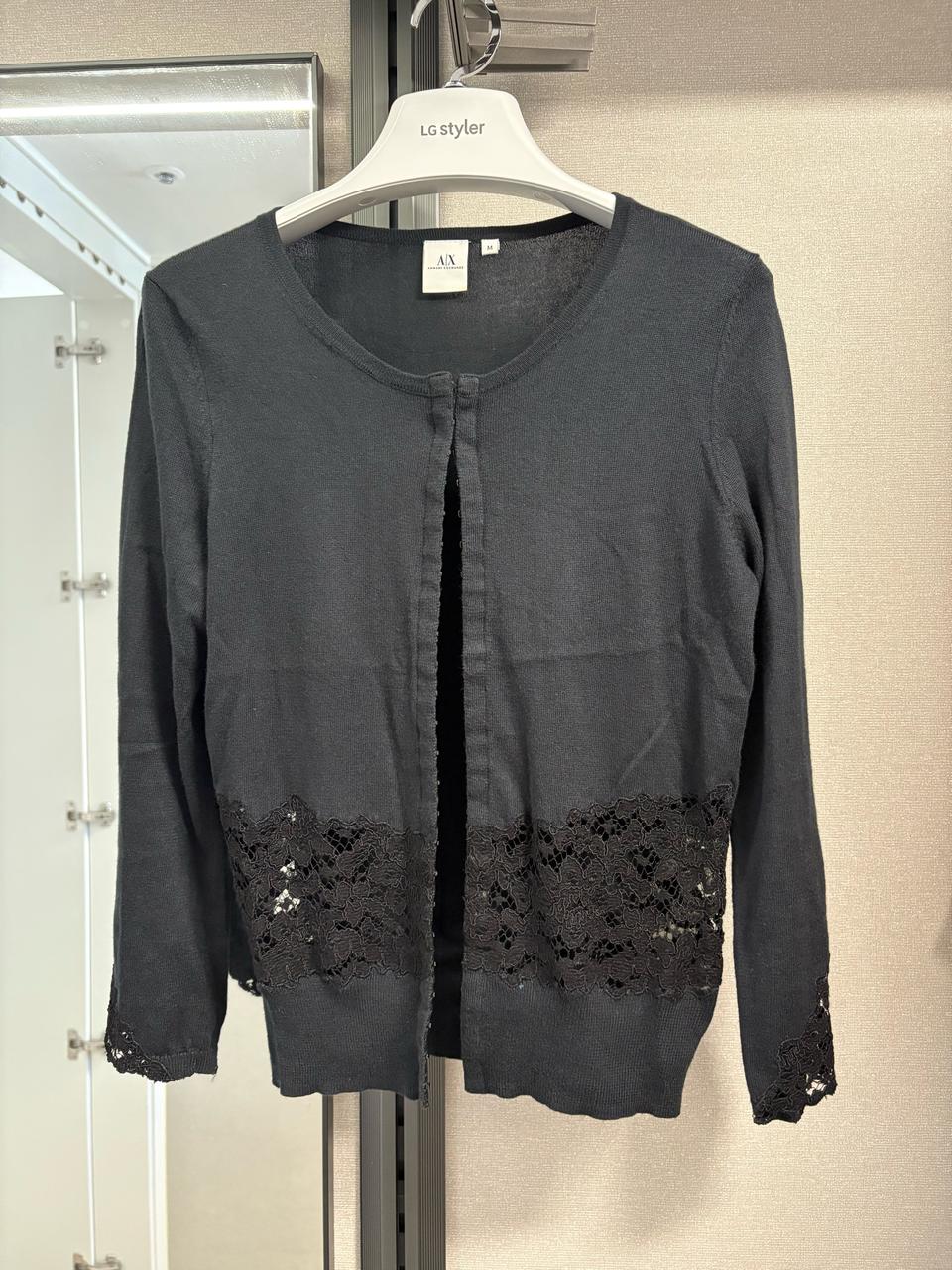 A/X 아르마니 익스체인지 블랙 레이스 가디건