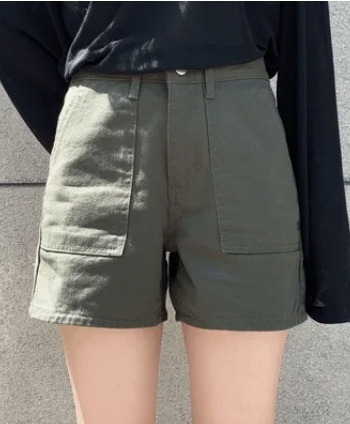 새상품) 카키 포켓 카고st 코튼 숏 팬츠 반바지 S