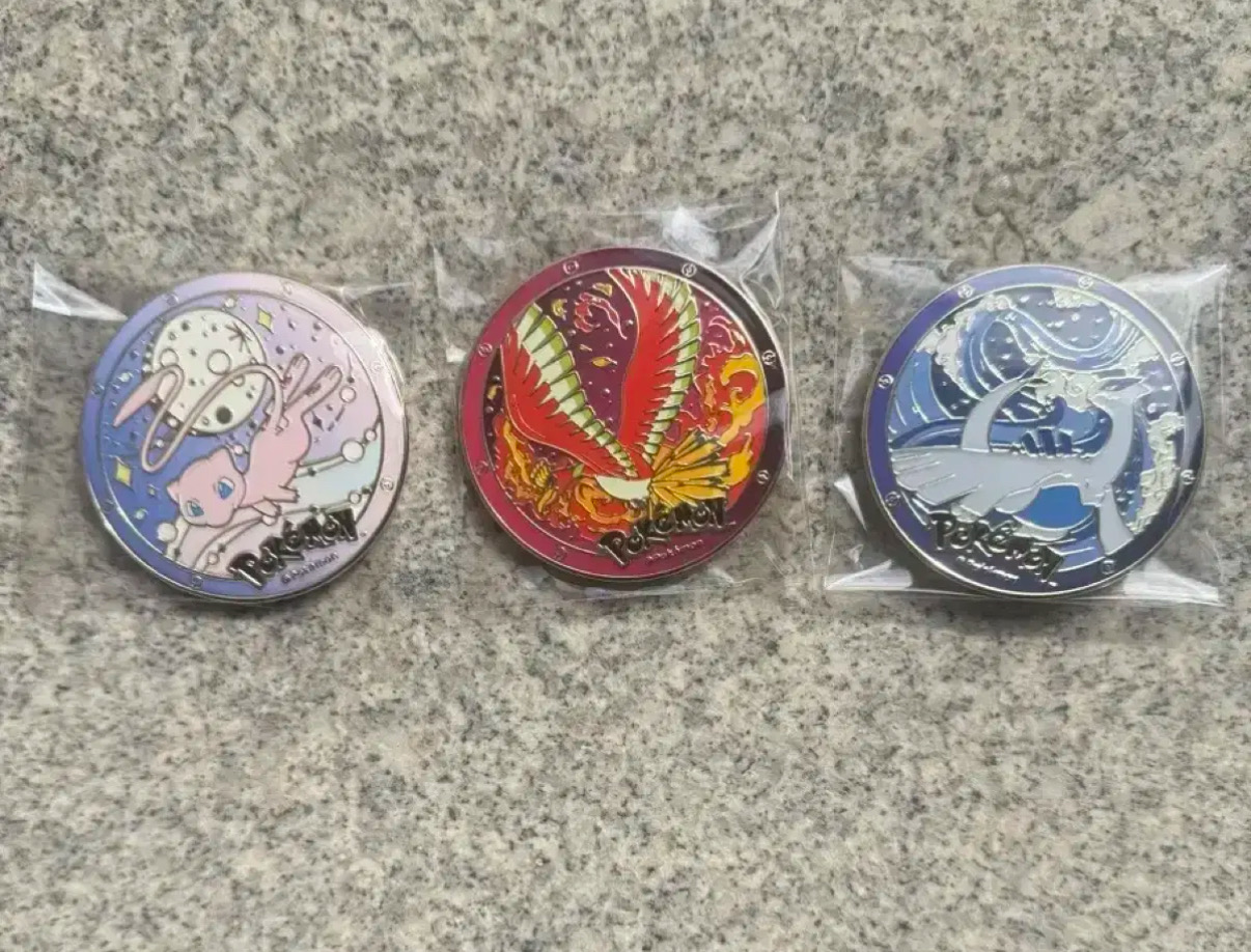 포켓몬스터 캔뱃지 레어 루기아 뮤 칠면조