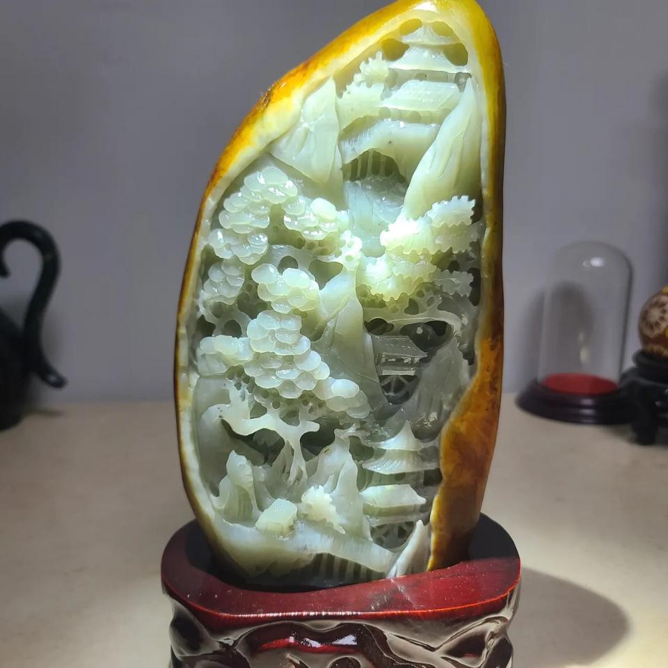 허텐 백옥 풍경 조각