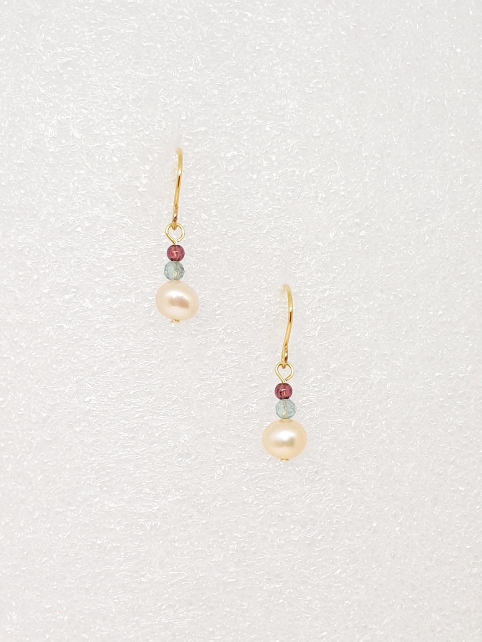 피치 담수진주 러블리 이어링