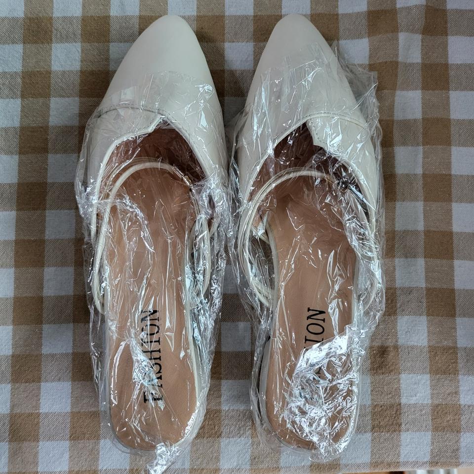 화이트 뮬 슬리퍼 새상품 245