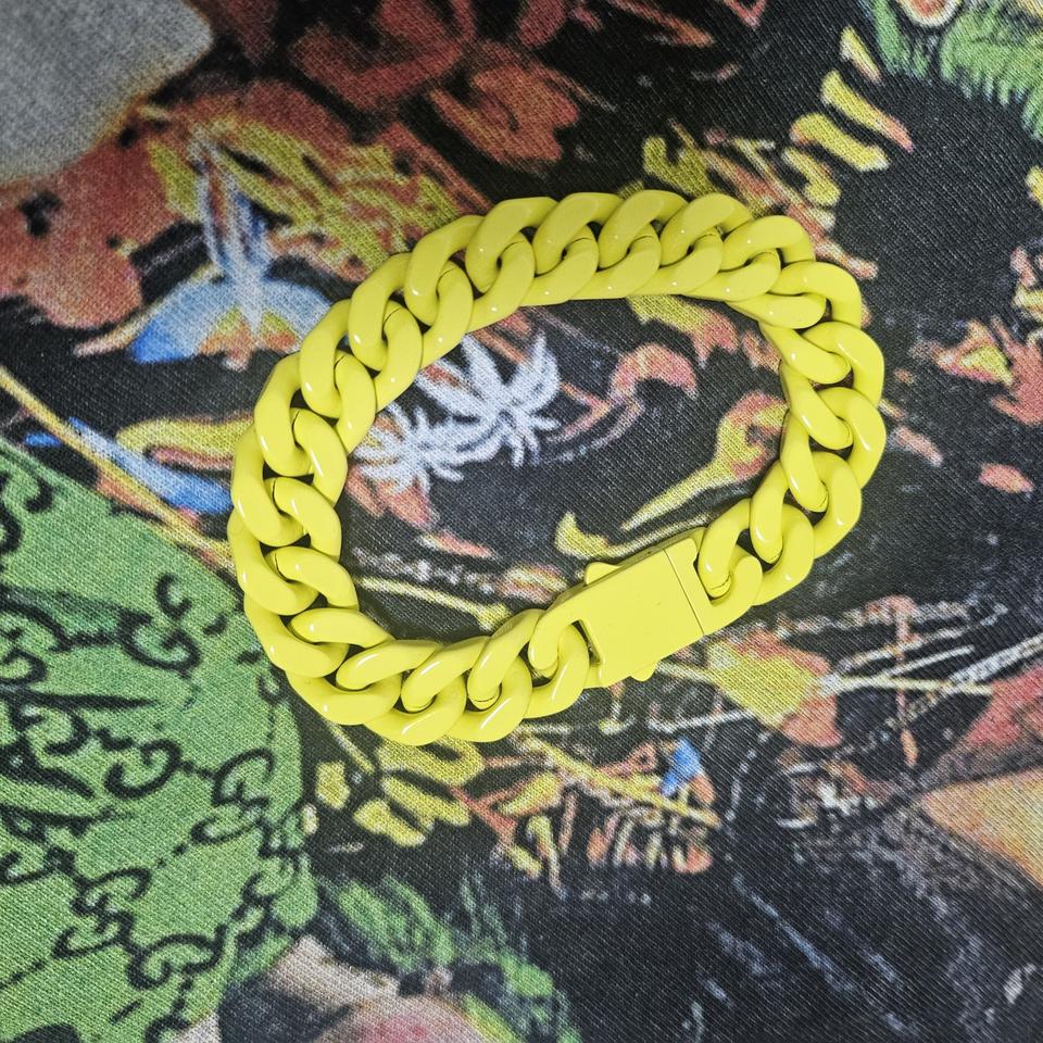 옐로우 티타늄 메탈 컬러 팔찌