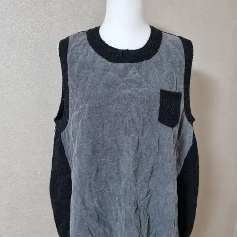 퀼팅 니트 조끼 66