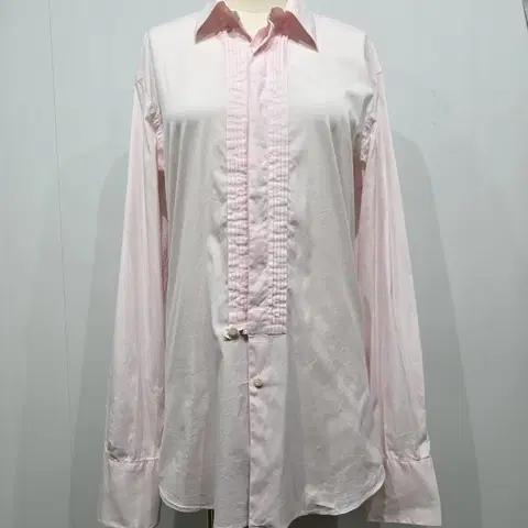 프라다 핑크 턱시도 셔츠