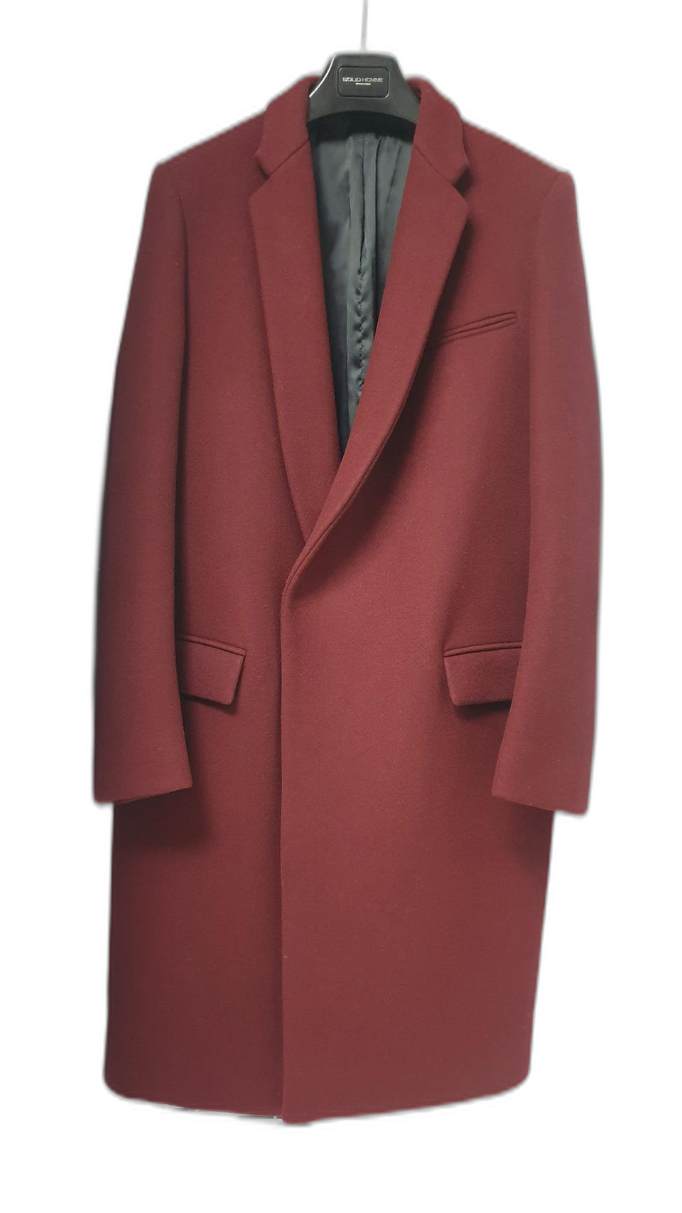 솔리드옴므 솔린느 와인 스냅버튼 코트 46사이즈