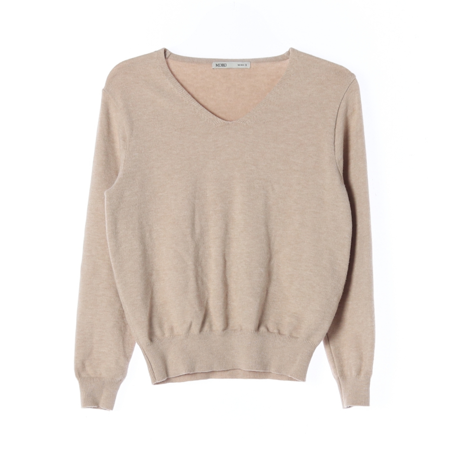 [S]미쏘 베이지 브이넥 긴팔 니트 스웨터