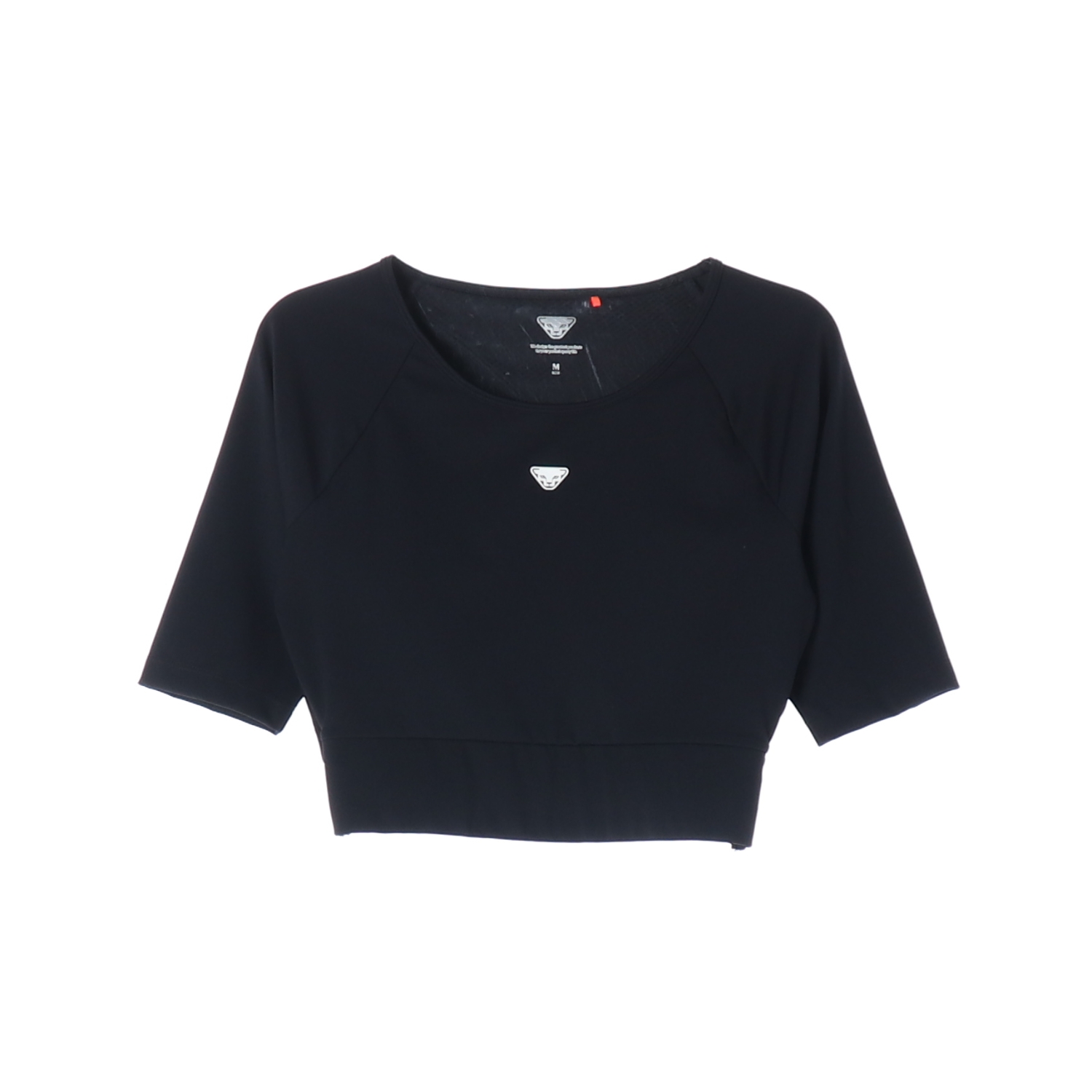 [M]다이나핏 블랙 로고 반팔 크롭 티셔츠