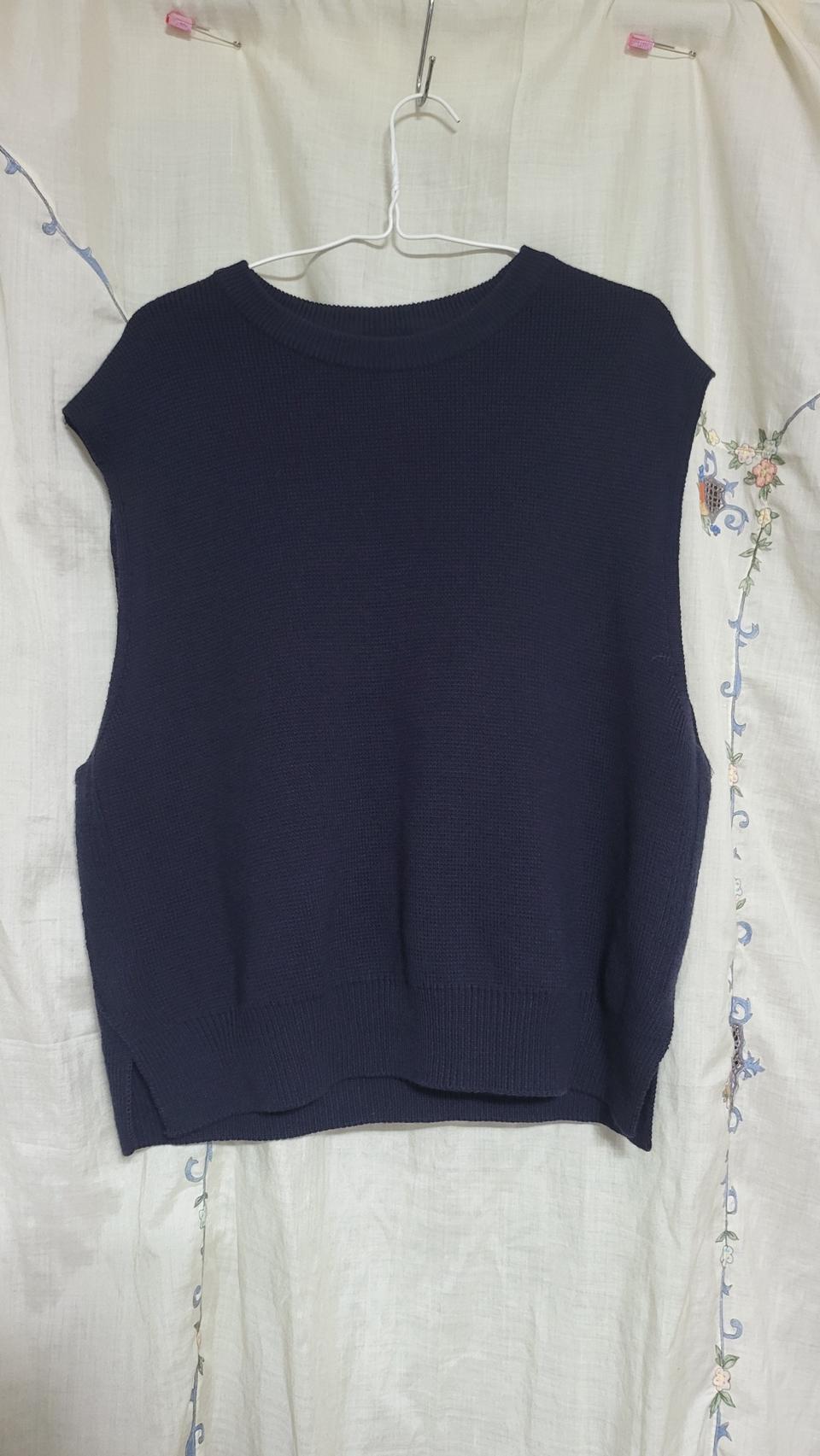 SYSTEM 니트 베스트 네이비 105