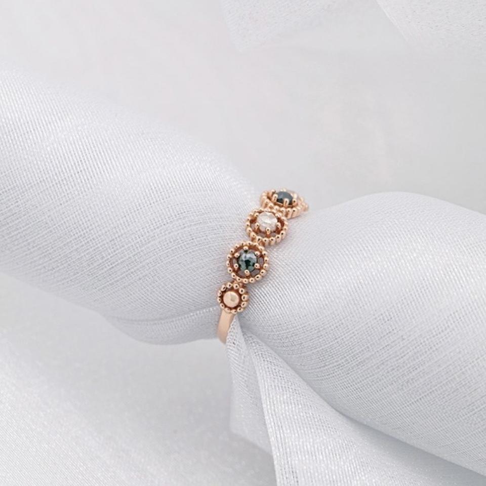 14k 꼬냑 다이아 반지