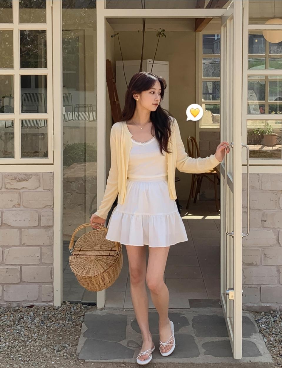 184 화이트 캉캉 미니스커트