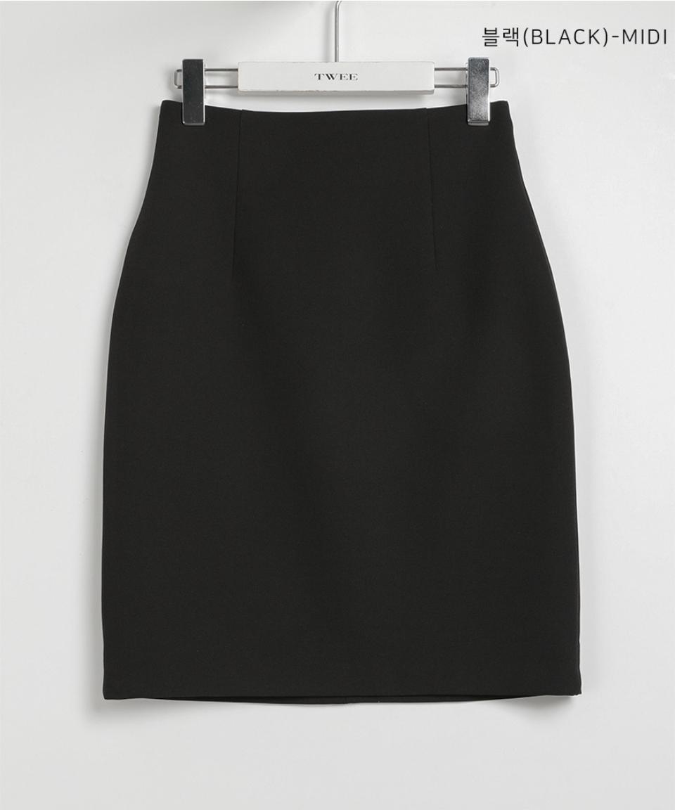 H라인 미디 스커트(블랙)