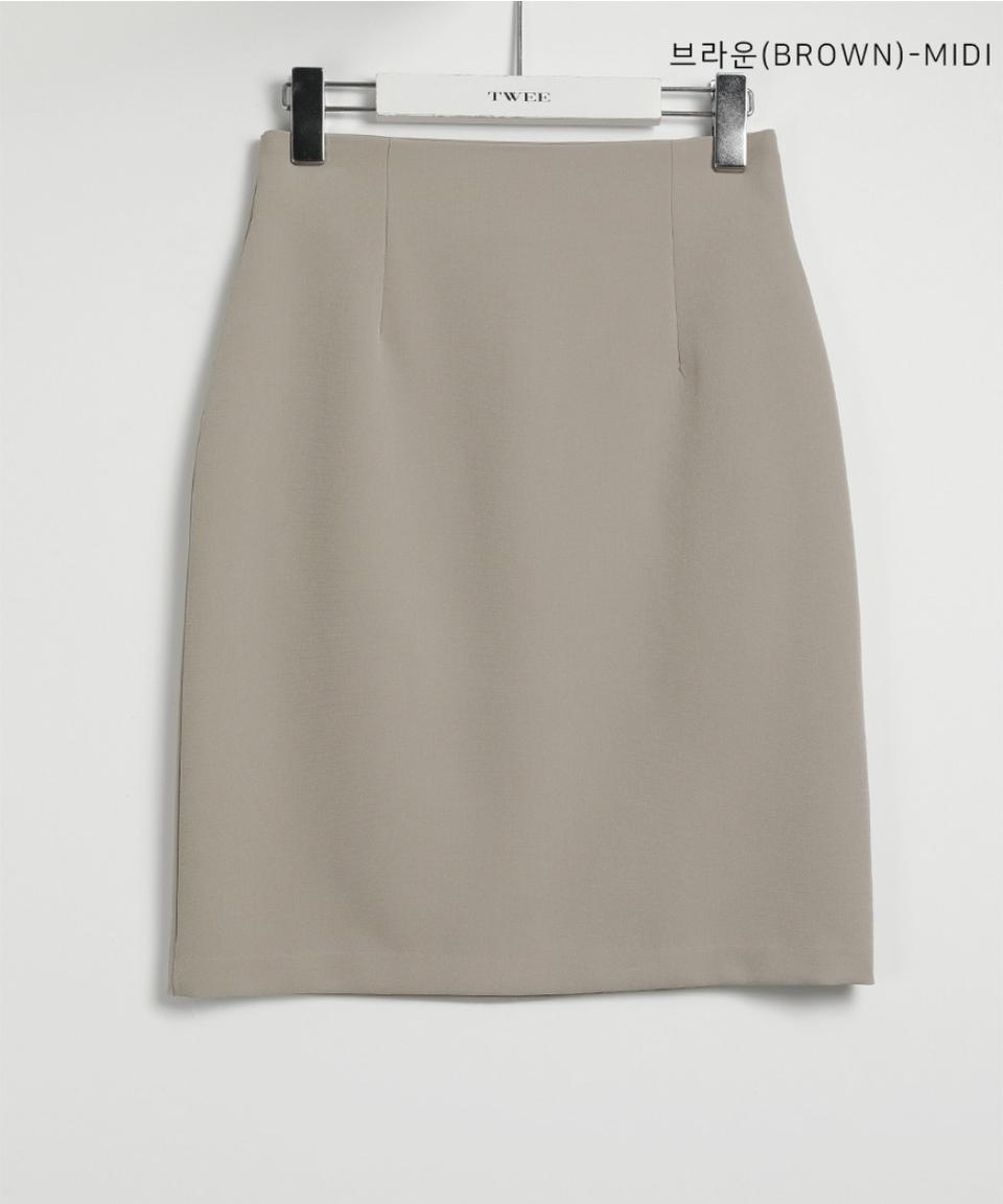 H라인 미디 스커트(브라운)
