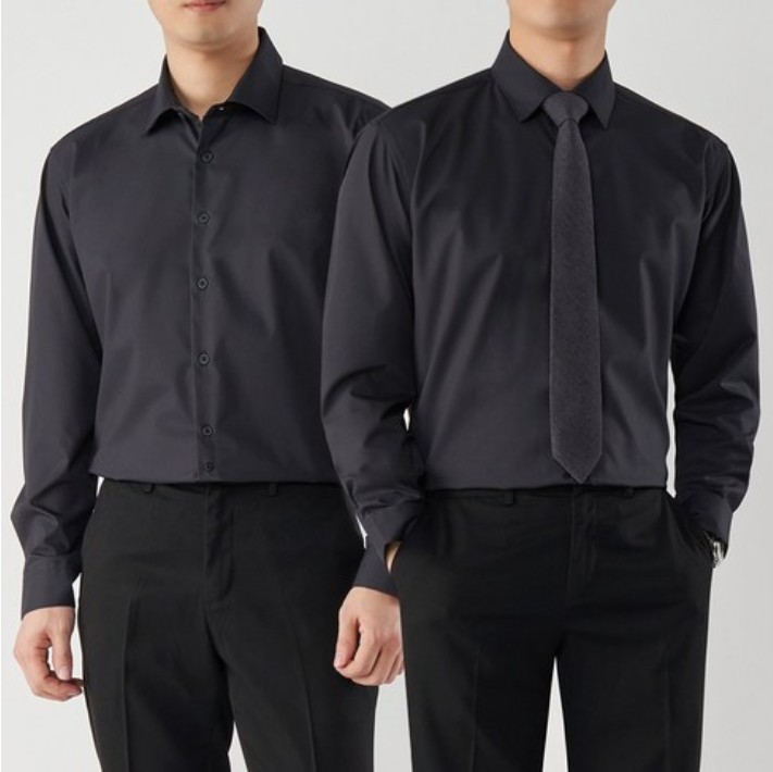 구김방지 스판긴팔셔츠 정장셔츠 결혼식 셔츠 