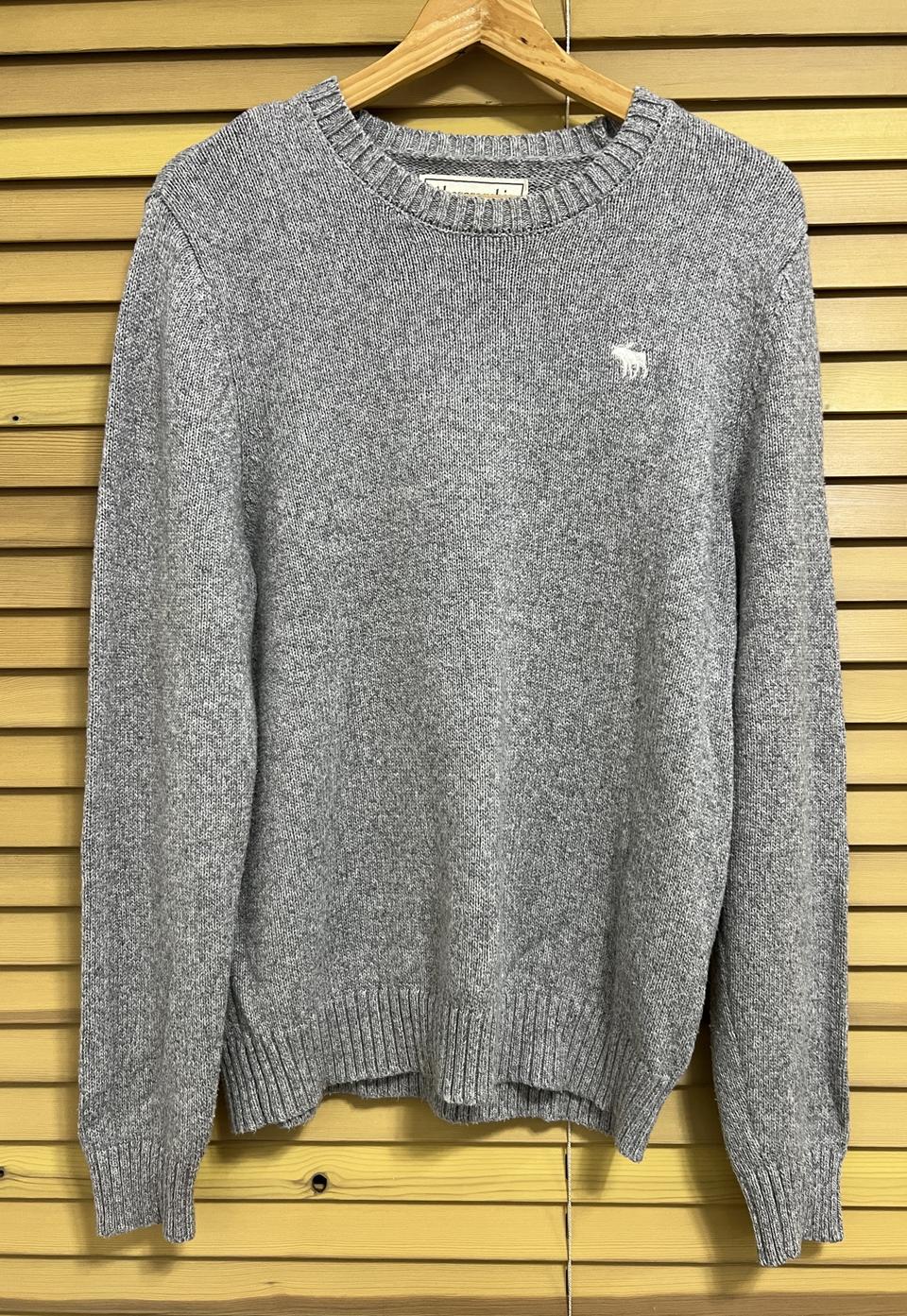 아베크롬비피치 그레이 라운드울니트