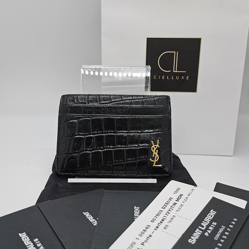 정품 입생로랑 크로커다일 카드지갑
