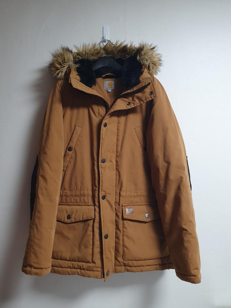 택포가 칼하트 패딩 트래퍼 파카 진베이지 점퍼 M