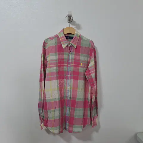 폴로랄프로렌 인디안 만드라스 체크 셔츠 핑크 S
