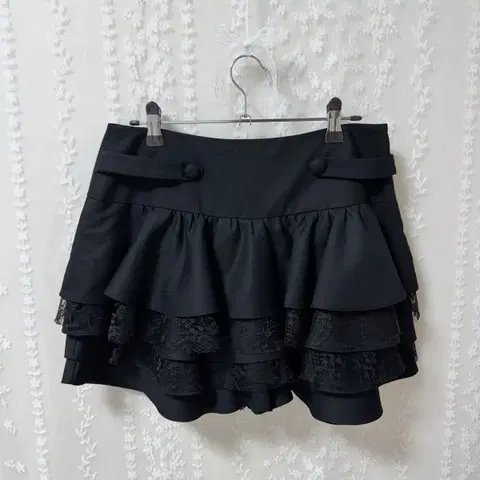 캉캉 레이스 빈티지 미니 스커트 블랙 치마 바지 a라인 플레어