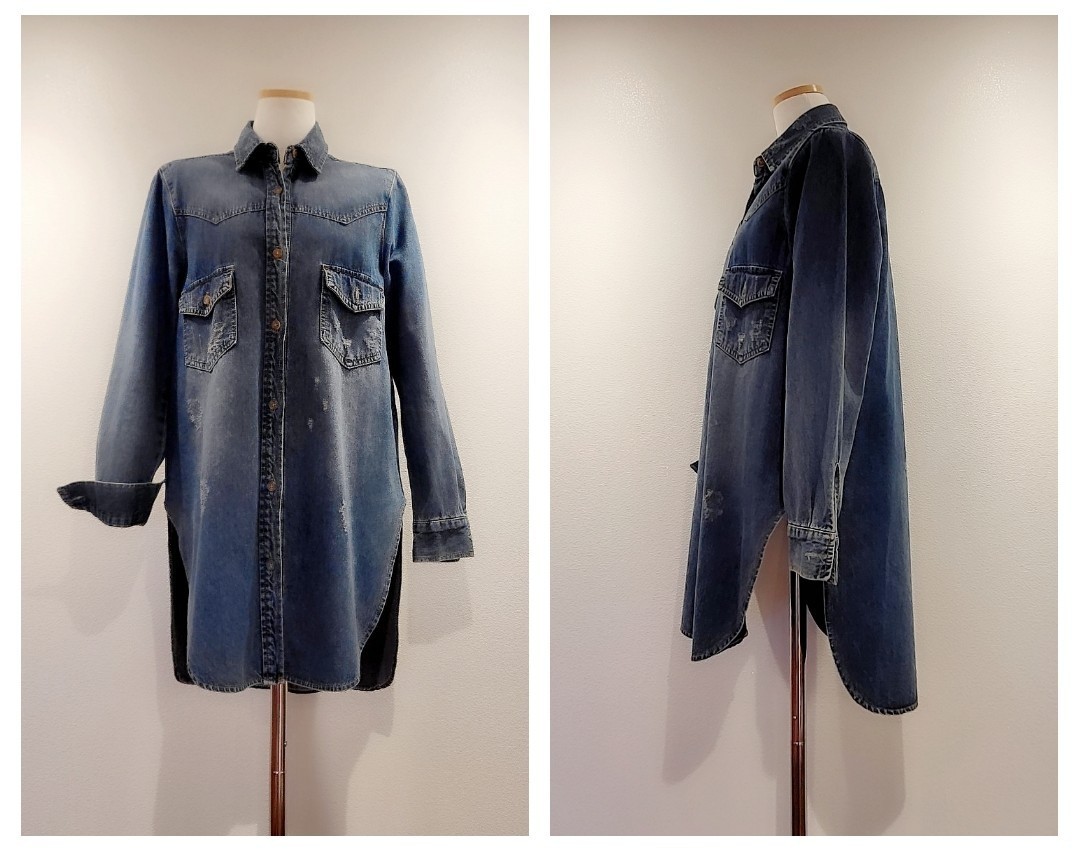 데님 언발 롱남방 (F/55~66반)