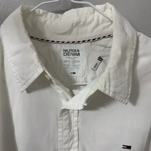 타미 힐피거 데님 100 화이트 셔츠