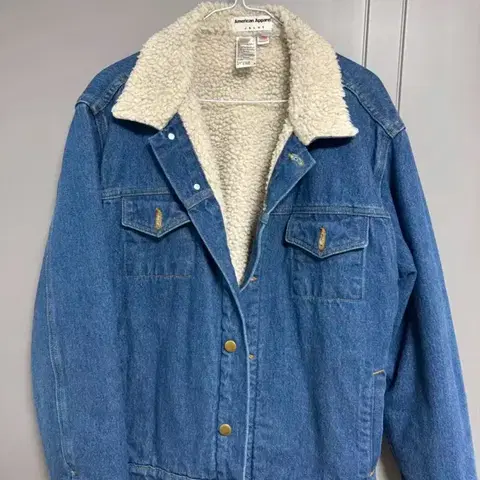 아메리칸 어패럴 100 쉐르파 데님 양털 청자켓 Made in USA