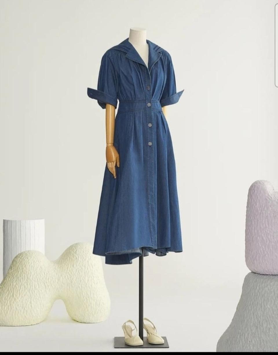 타임 세일러카라 데님원피스