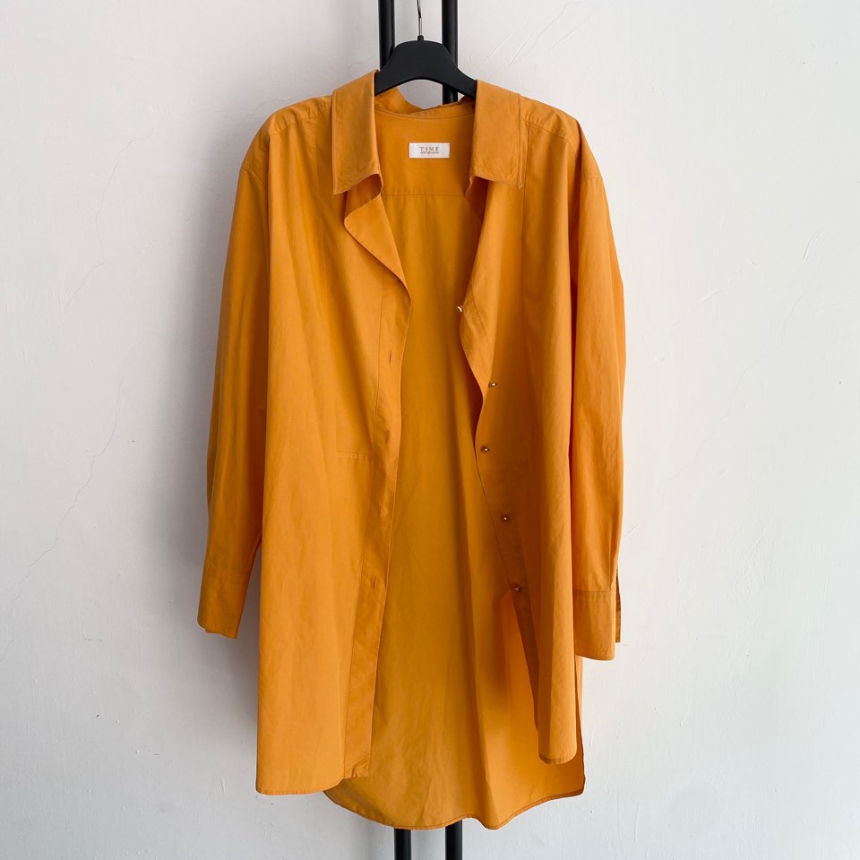 정품 타임 TIME 오렌지 롱 셔츠 블라우스 원피스
