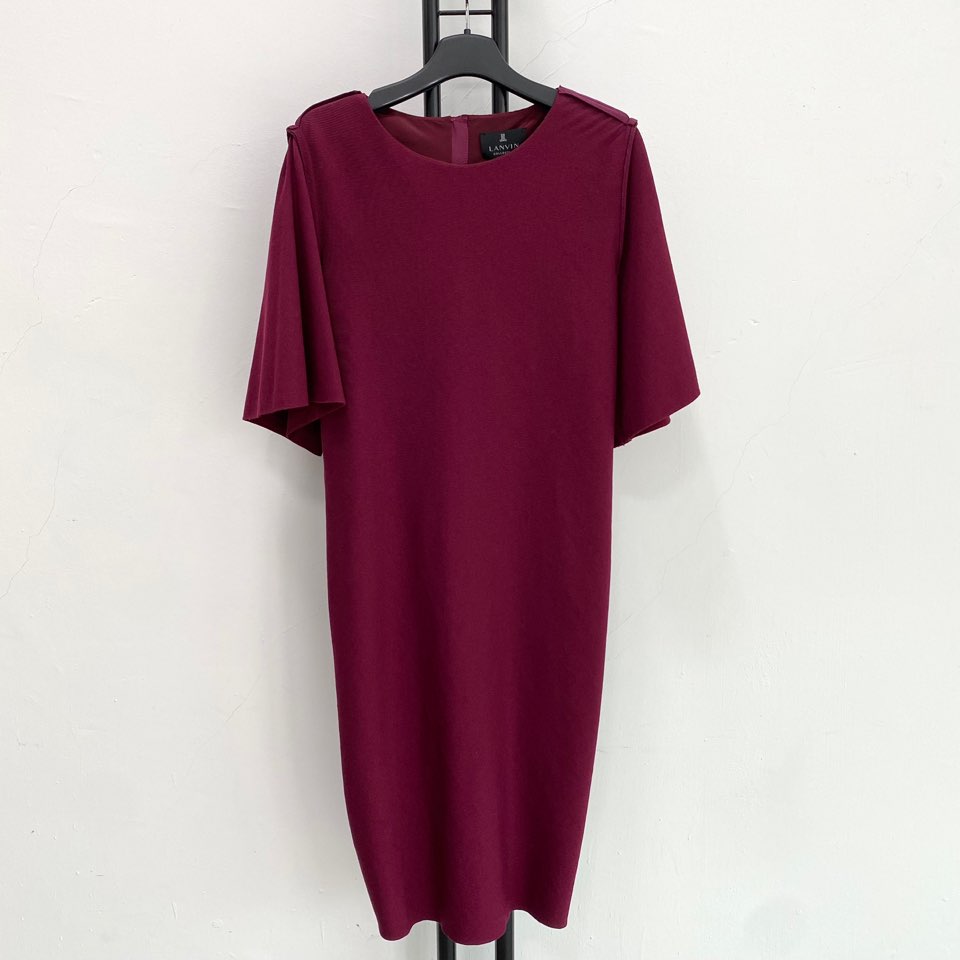 정품 랑방 LANVIN 버건디 포인트 원피스