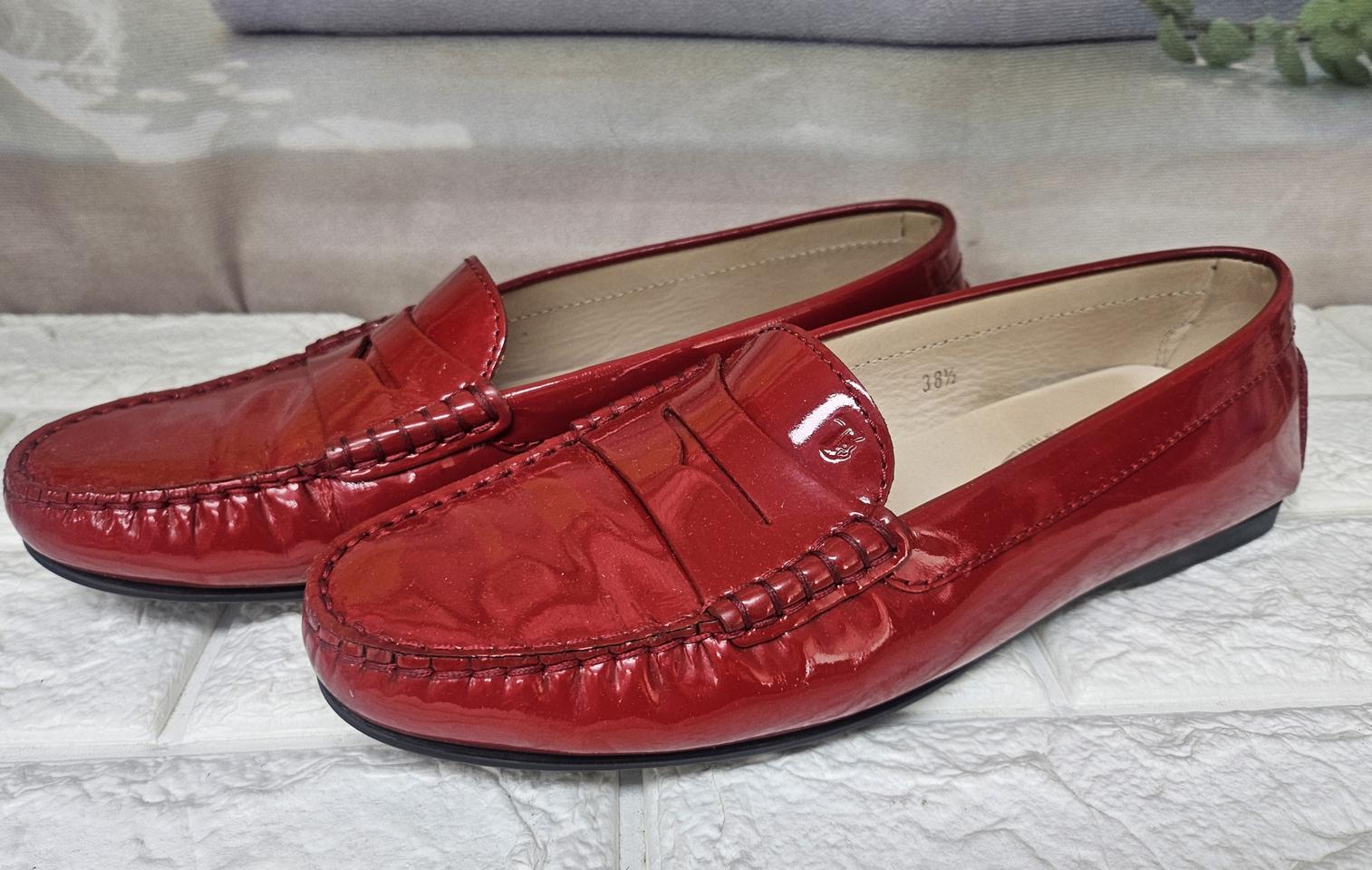 토즈 여성 플랫슈즈 250 곰마 에나멜 드라이빙슈즈 HD12