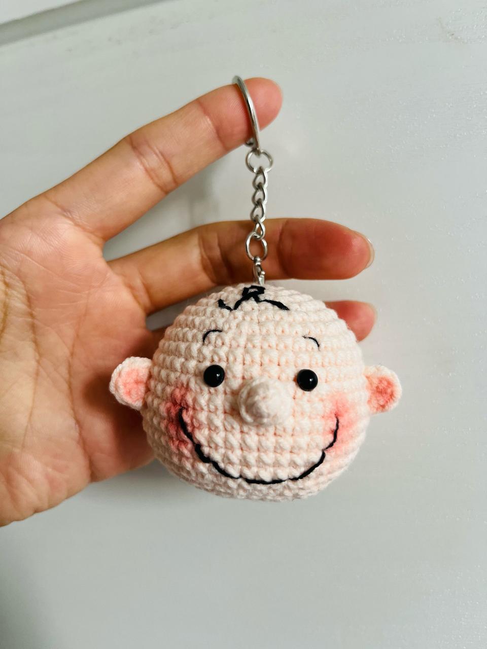 손뜨개 찰리브라운인형키링 가방고리