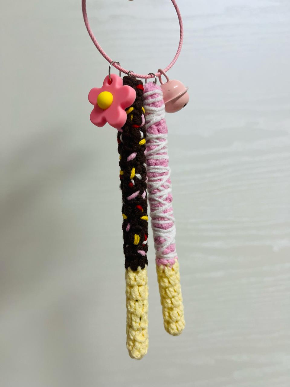 5+1손뜨개 빼빼로키링 가방고리