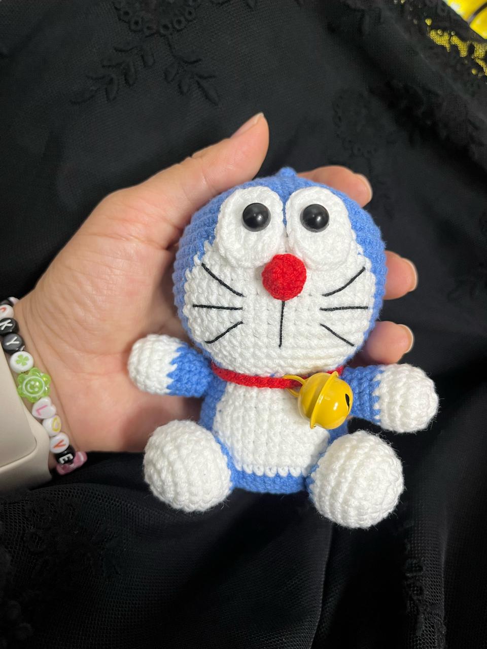 손뜨개 도라에몽인형키링 가방고리