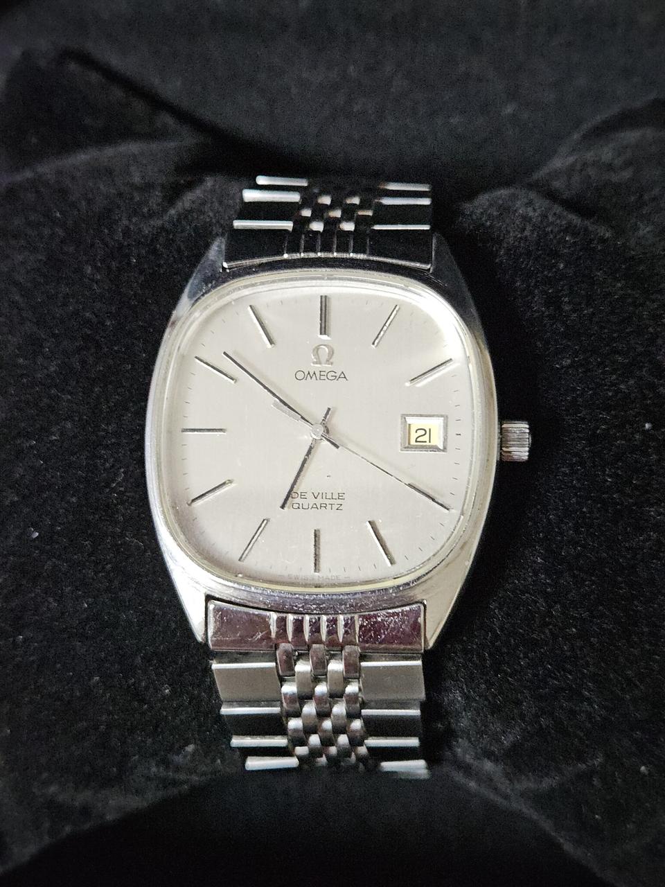 오메가 드빌 남성 TV 메탈시계/SWISS