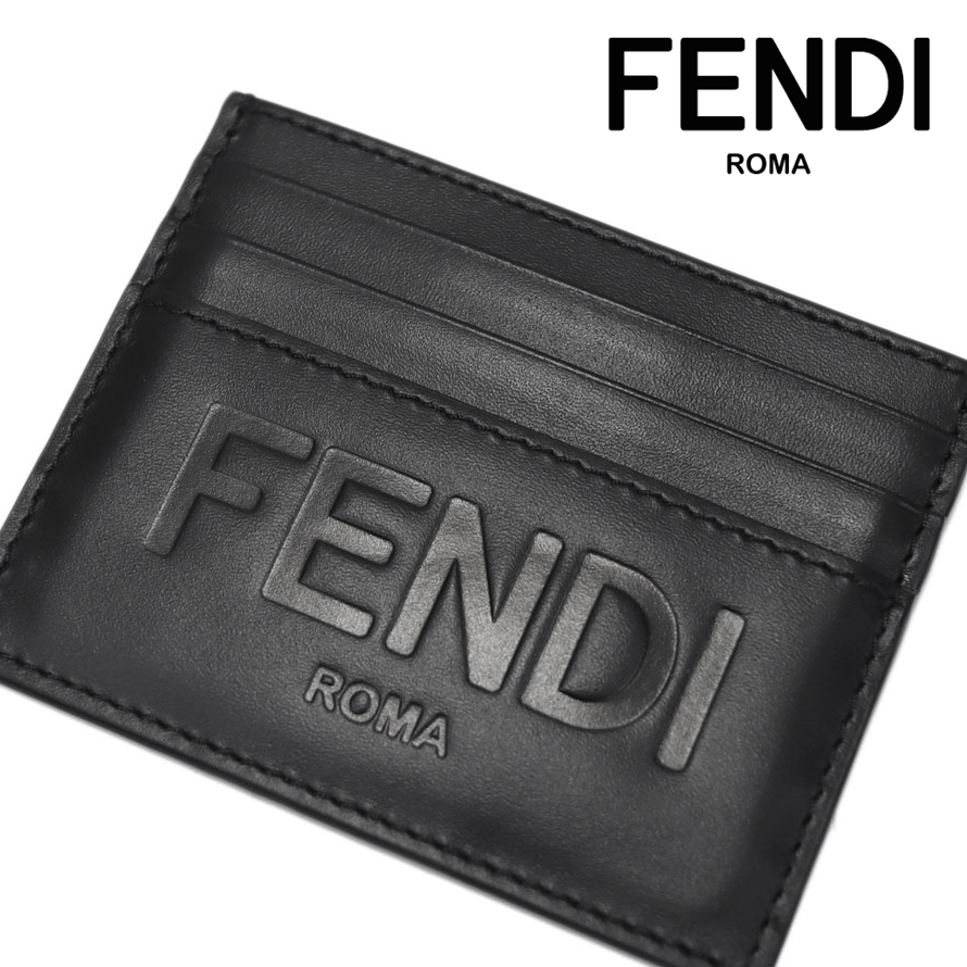 [정품] FENDI 펜디 스탬핑로고  카프스킨 소가죽 카드지갑