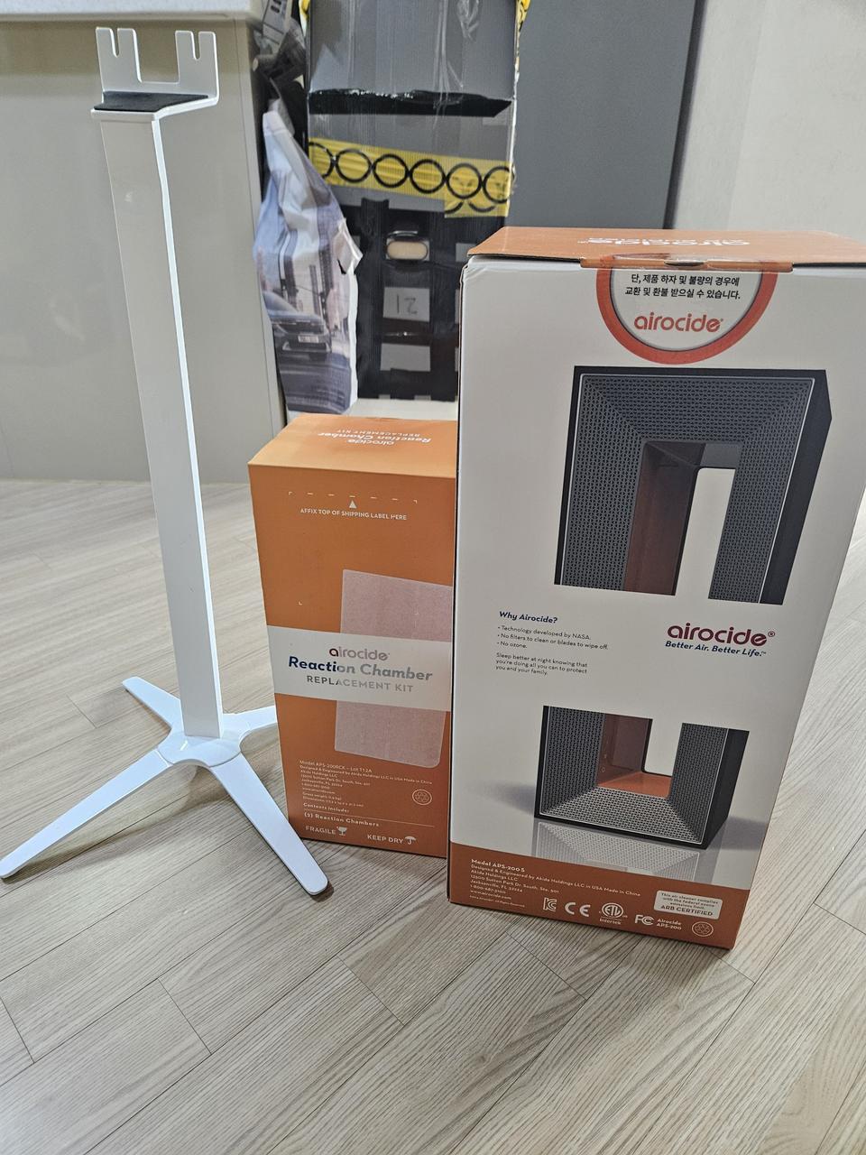 에어로사이드 공기살균기+거치대 및 챔버 필터