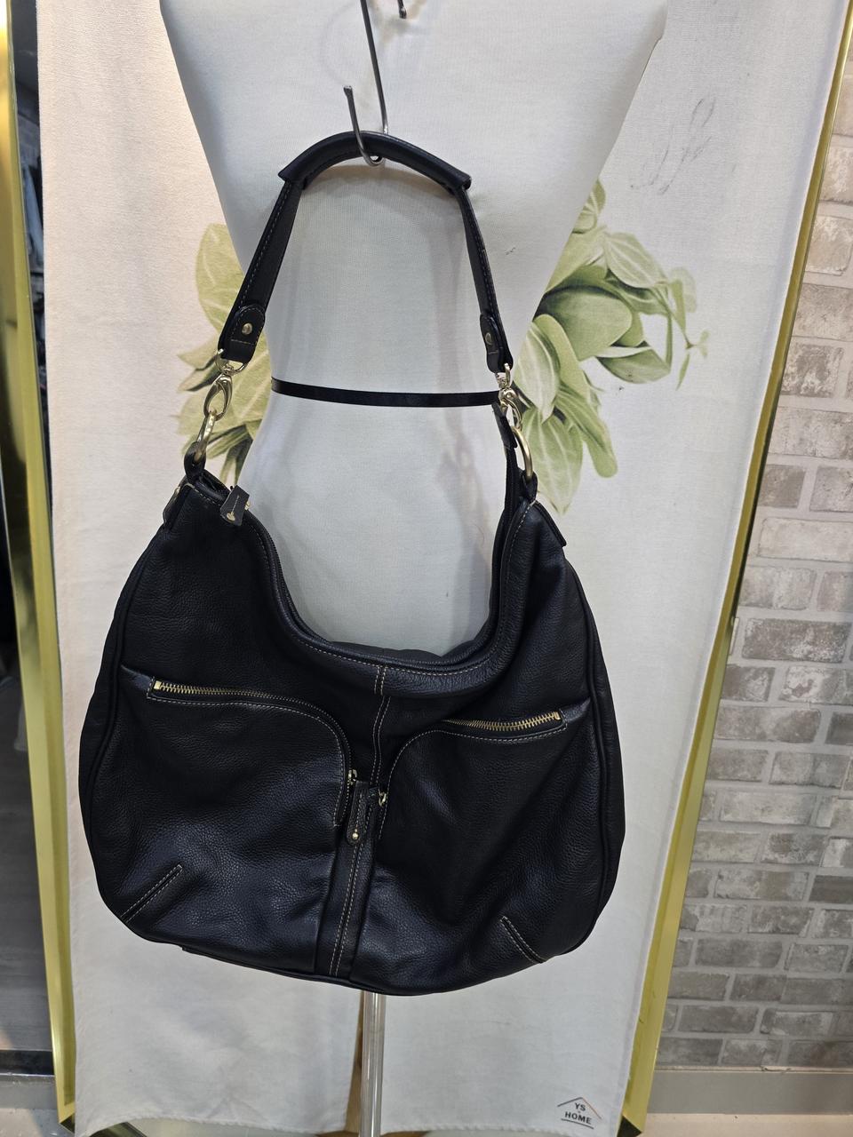 막스뉴욕 블랙 가죽 호보백