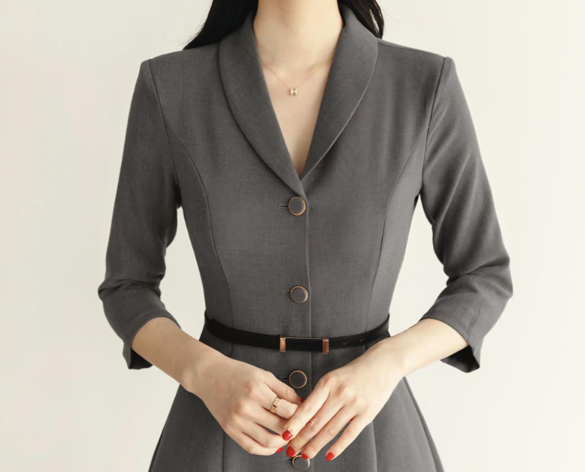 자켓 롱 원피스