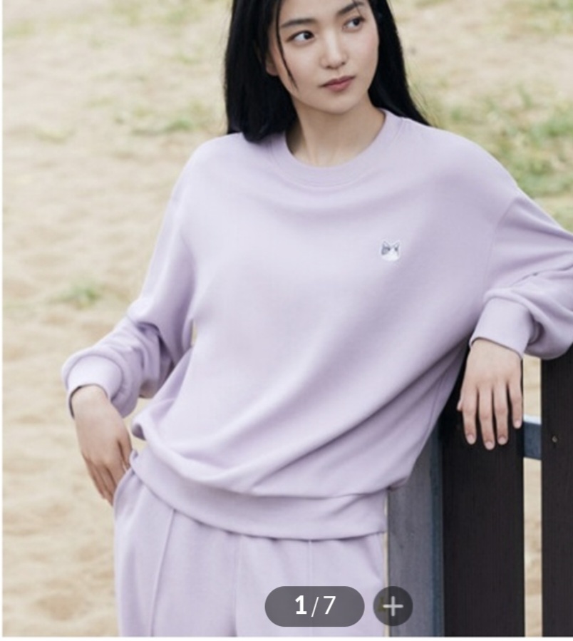 여성 폴햄 추리닝세트 맨투맨 추리닝바지 상하세트 연보라