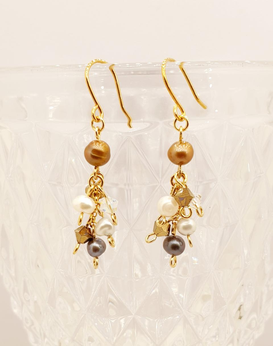 담수진주&크리스탈 귀걸이