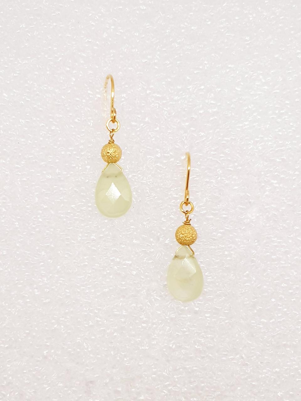 프레나이트 골드 샌딩볼 귀걸이