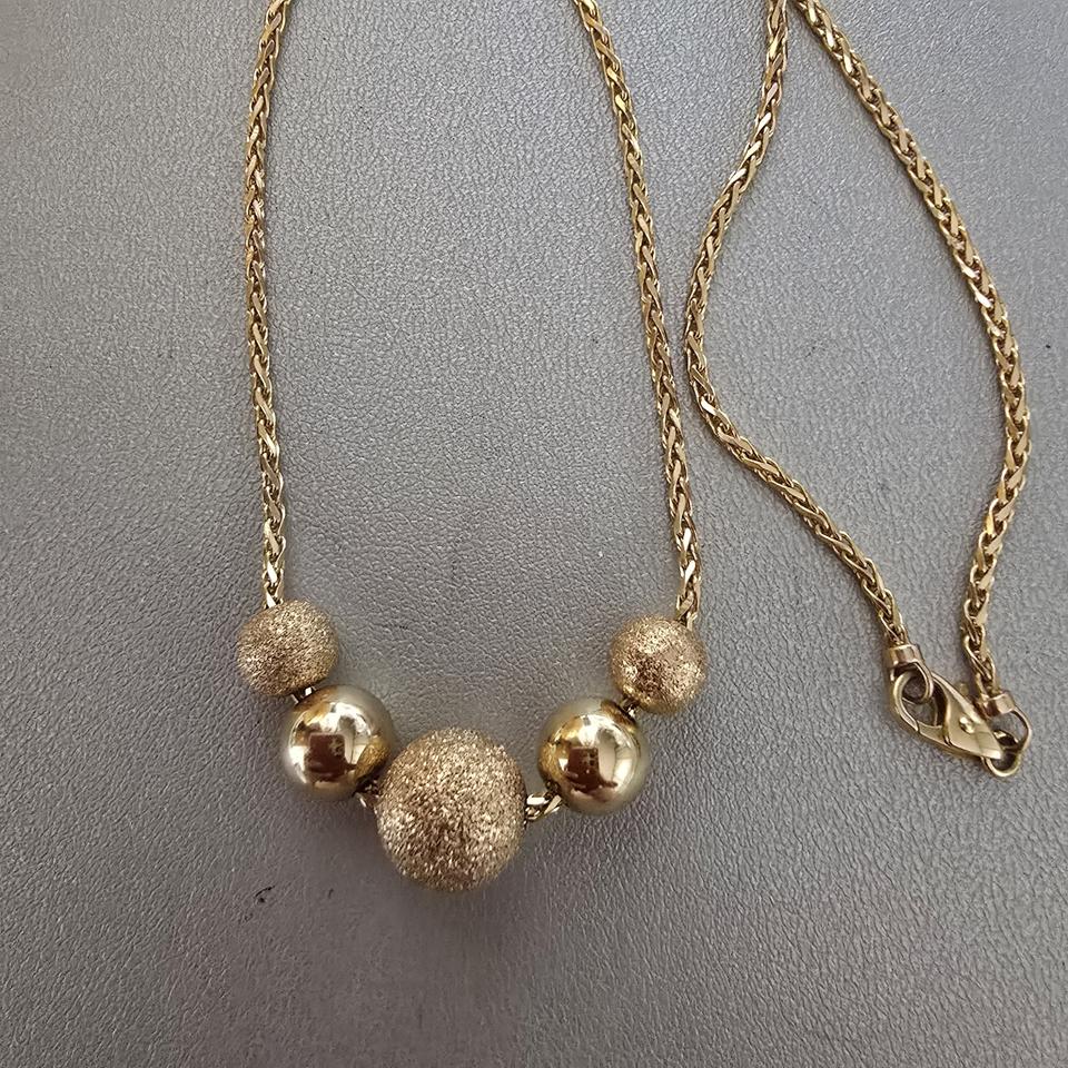18k핑크골드  펄 볼목걸이