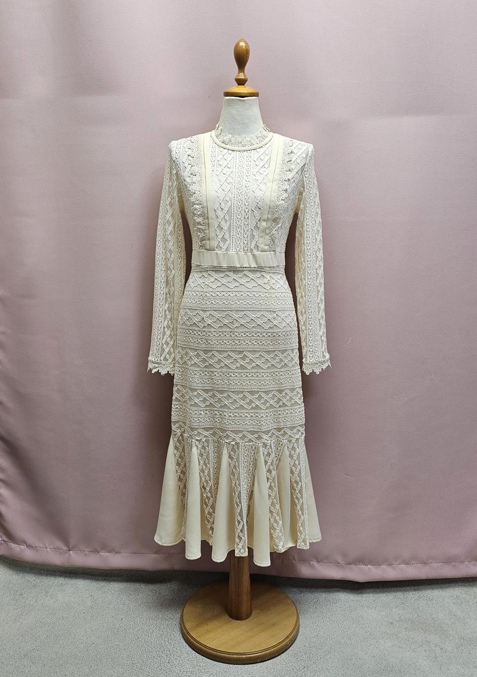 레이스 머메이드 롱원피스